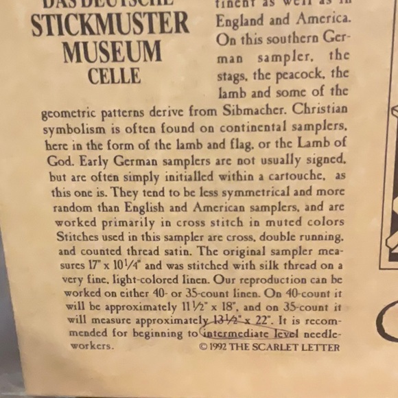 Complete kit, Reproduction Sampler from THE SCARLET LETTER. These are 5 star! - Picture 4 of 6